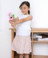 子供服 女の子 日本製綿100％花柄リボン付きスカート ピンク(02) モデル画像2