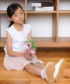 子供服 女の子 日本製綿100％花柄リボン付きスカート ピンク(02) モデル画像4