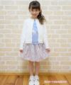 子供服 女の子 日本製綿100％花柄リボン付きスカート パープル(91) モデル画像全身