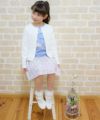 子供服 女の子 日本製綿100％花柄リボン付きスカート パープル(91) モデル画像3