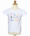 子供服 女の子 綿100％音符＆貝殻プリントTシャツ オフホワイト(11) トルソー正面