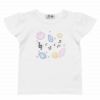 子供服 女の子 綿100％音符＆貝殻プリントTシャツ オフホワイト(11) 正面