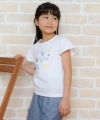子供服 女の子 綿100％音符＆貝殻プリントTシャツ オフホワイト(11) モデル画像1
