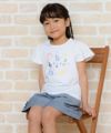 子供服 女の子 綿100％音符＆貝殻プリントTシャツ オフホワイト(11) モデル画像3