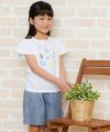 子供服 女の子 綿100％音符＆貝殻プリントTシャツ オフホワイト(11) モデル画像4