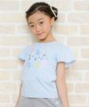 子供服 女の子 綿100％音符＆貝殻プリントTシャツ ブルー(61) モデル画像アップ