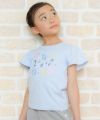 子供服 女の子 綿100％音符＆貝殻プリントTシャツ ブルー(61) モデル画像3