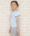 子供服 女の子 綿100％音符＆貝殻プリントTシャツ ブルー(61) モデル画像4