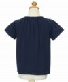 子供服 女の子 綿100％リボン風フリルデザインTシャツ ネイビー(06) トルソー背面