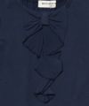 子供服 女の子 綿100％リボン風フリルデザインTシャツ ネイビー(06) デザインポイント1