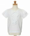 子供服 女の子 綿100％リボン風フリルデザインTシャツ オフホワイト(11) トルソー正面