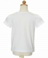 子供服 女の子 綿100％お花モチーフ＆プリントフリル袖Tシャツ オフホワイト(11) トルソー背面