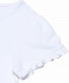 子供服 女の子 綿100％お花モチーフ＆プリントフリル袖Tシャツ オフホワイト(11) デザインポイント2