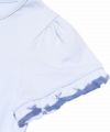 子供服 女の子 綿100％お花モチーフ＆プリントフリル袖Tシャツ ブルー(61) デザインポイント2