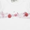 子供服 女の子 綿100％音符プリントお花モチーフTシャツ オフホワイト(11) デザインポイント1