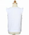 子供服 女の子 綿100％シフォンフリルつきTシャツ オフホワイト(11) トルソー背面