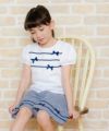 子供服 女の子 綿100％リボン＆レースラインつきTシャツ オフホワイト(11) モデル画像3