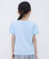 子供服 女の子 綿100％リボン＆レースラインつきTシャツ ブルー(61) モデル画像4