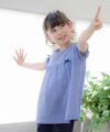 子供服 女の子 チェック柄リボン付きチュニックブラウス ネイビー(06) モデル画像2