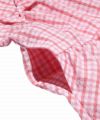 子供服 女の子 チェック柄リボン付きパフ袖ワンピース ピンク(02) デザインポイント2