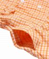 子供服 女の子 チェック柄リボン付きパフ袖ワンピース オレンジ(07) デザインポイント2