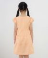 子供服 女の子 チェック柄リボン付きパフ袖ワンピース オレンジ(07) モデル画像4