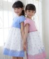 子供服 女の子 綿100％お花＆ピアノ＆ガーデンプリントワンピース ピンク(02) モデル画像1