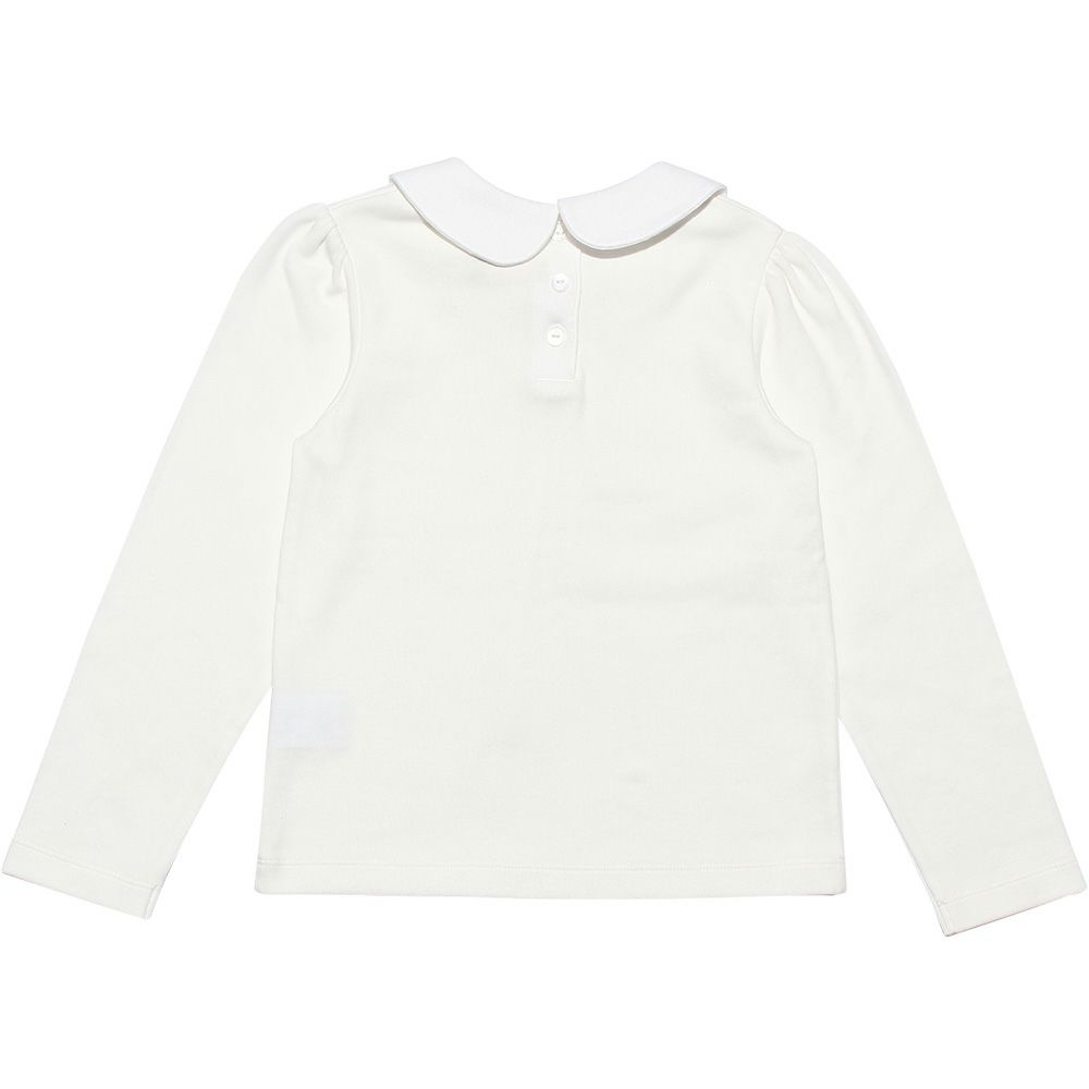 子供服 女の子 綿100％タック丸襟ブラウス オフホワイト(11) 背面