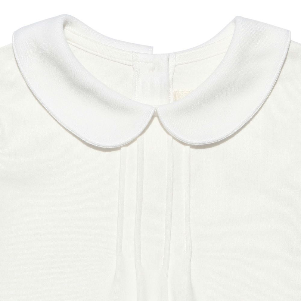 子供服 女の子 綿100％タック丸襟ブラウス オフホワイト(11) デザインポイント1