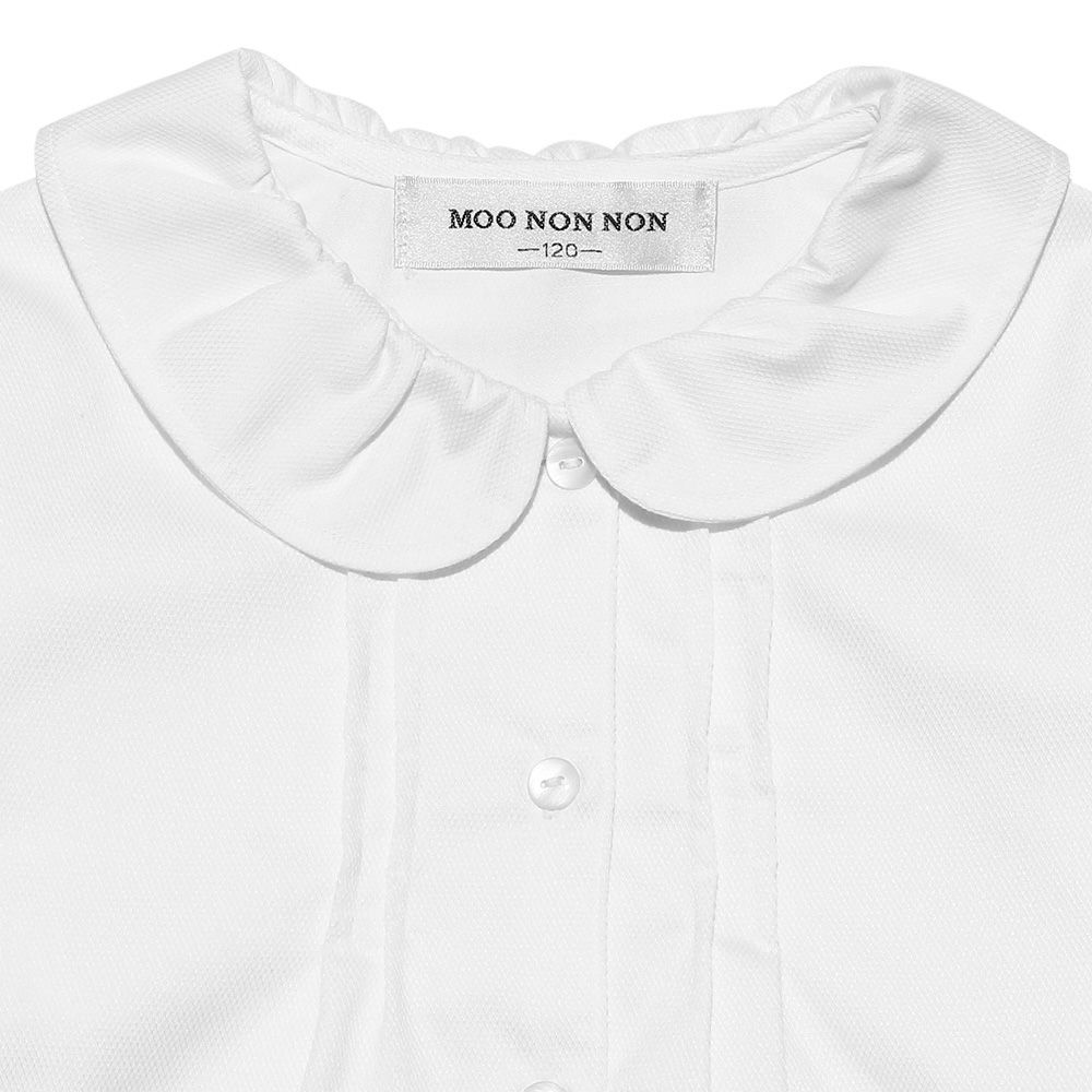 子供服 女の子 ギャザー襟付きフリル袖タックブラウス オフホワイト(11) デザインポイント1