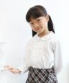 子供服 女の子 ギャザー襟付きフリル袖タックブラウス オフホワイト(11) モデル画像アップ