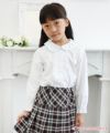 子供服 女の子 ギャザー襟付きフリル袖タックブラウス オフホワイト(11) モデル画像1