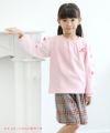 子供服 女の子 日本製グレンチェック柄キュロットパンツ 杢ｸﾞﾚｰ(92) モデル画像1