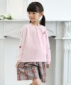 子供服 女の子 日本製グレンチェック柄キュロットパンツ 杢ｸﾞﾚｰ(92) モデル画像2