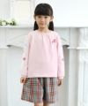 子供服 女の子 日本製グレンチェック柄キュロットパンツ 杢ｸﾞﾚｰ(92) モデル画像4