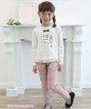 子供服 女の子 ストレッチツイルニット10分丈パンツ ピンク(02) モデル画像2