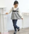 子供服 女の子 ストレッチツイルニット10分丈パンツ ネイビー(06) モデル画像3