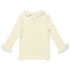 ベビー服 女の子 ベビーサイズ綿100％レース＆リボン付きタートルネックTシャツ オフホワイト(11) 背面
