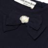 子供服 女の子 綿100％ビジューリボン付きTシャツ ネイビー(06) デザインポイント1