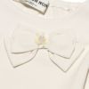 子供服 女の子 綿100％ビジューリボン付きTシャツ オフホワイト(11) デザインポイント1