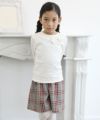 子供服 女の子 綿100％ビジューリボン付きTシャツ オフホワイト(11) モデル画像3