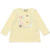 ベビー服 女の子 ベビーサイズ音符＆楽器プリント裏毛トレーナー イエロー(04) 正面