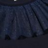 子供服 女の子 ドット柄チュールフリル襟付きTシャツ ネイビー(06) デザインポイント2