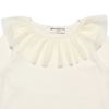 子供服 女の子 ドット柄チュールフリル襟付きTシャツ オフホワイト(11) デザインポイント1
