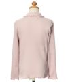 子供服 女の子 日本製綿100％リブ編みタートルネックTシャツ ピンク(02) トルソー背面