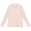 子供服 女の子 日本製綿100％リブ編みタートルネックTシャツ ピンク(02) 正面