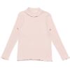 子供服 女の子 日本製綿100％リブ編みタートルネックTシャツ ピンク(02) 正面