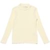 子供服 女の子 日本製綿100％リブ編みタートルネックTシャツ オフホワイト(11) 正面