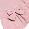 子供服 女の子 リボン＆フリルつき裏毛ジップアップジャケット ピンク(02) デザインポイント1