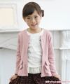 子供服 女の子 リボン＆フリルつき裏毛ジップアップジャケット ピンク(02) モデル画像アップ